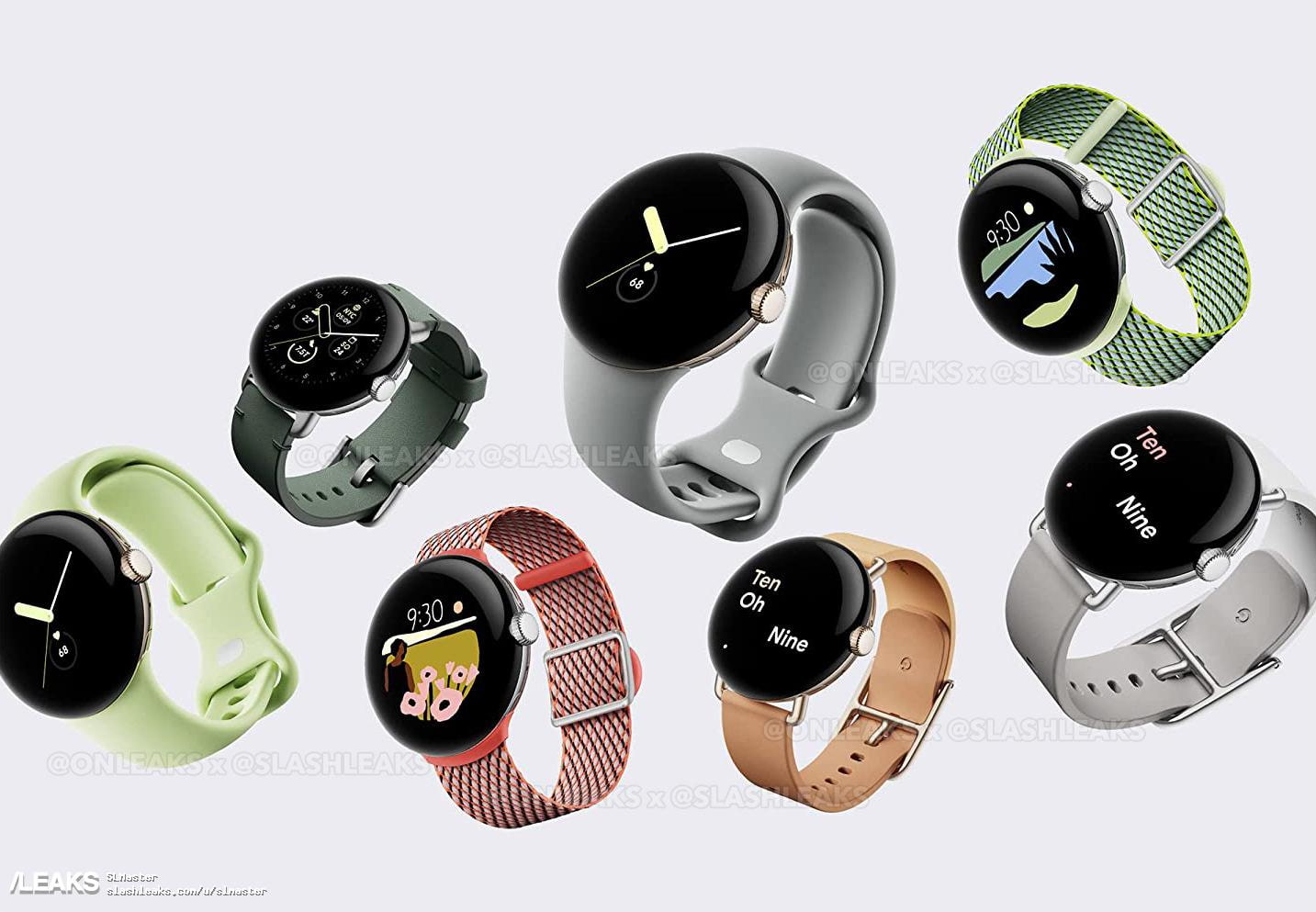 Hình ảnh Pixel Watch bị rò rỉ hiển thị thiết kế dây đeo, mặt đồng hồ và tích hợp Fitbit