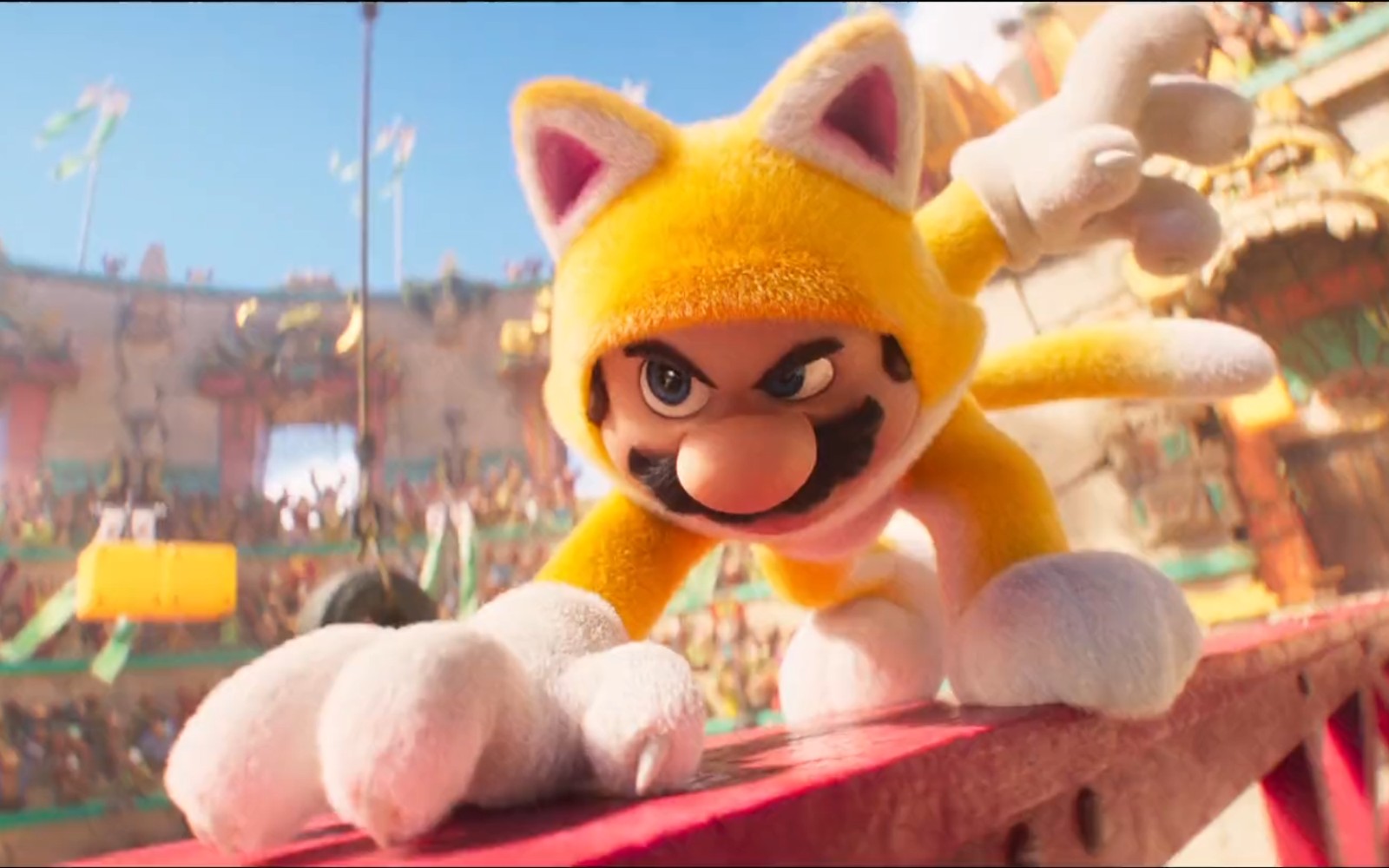 Đoạn giới thiệu mới nhất của 'Super Mario Bros. Movie' cho thấy Cat Mario đấu với Donkey Kong
