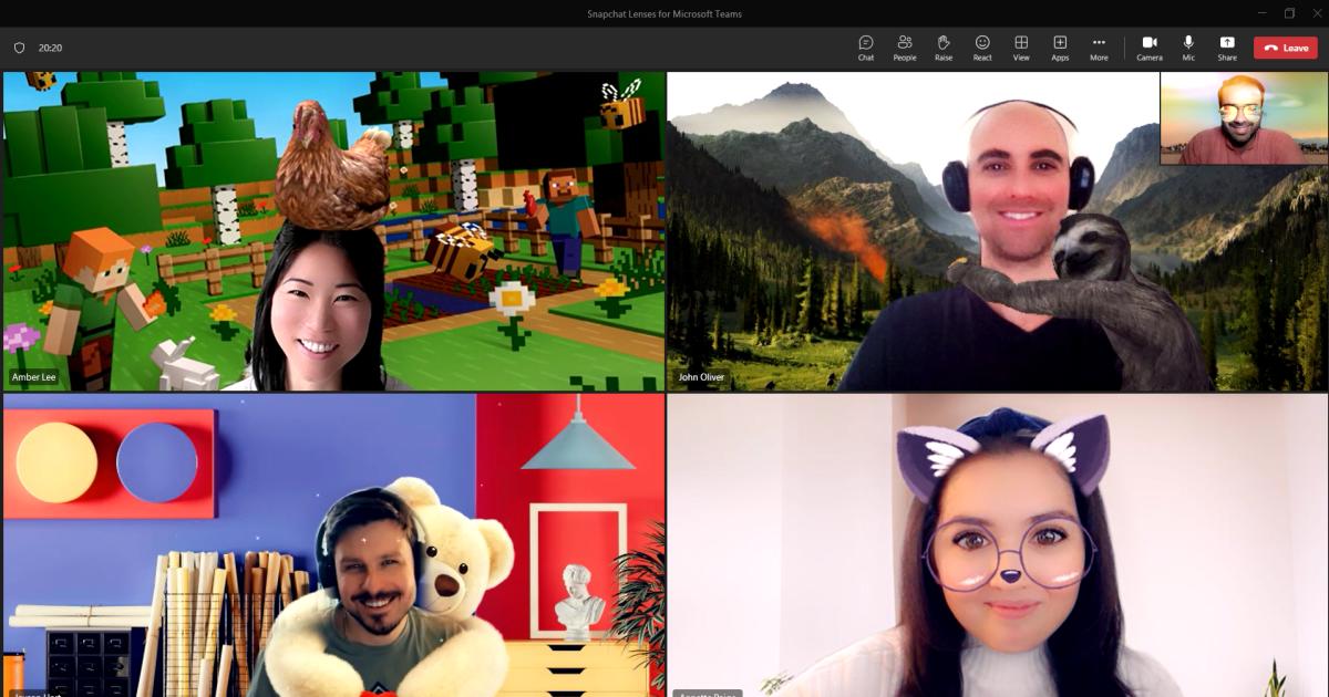 Microsoft Teams thêm Snapchat AR Lenses vào trò chuyện video